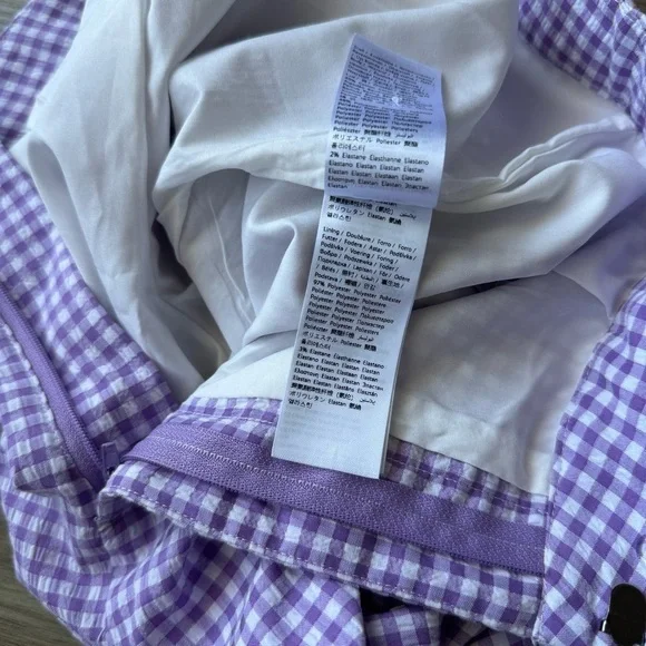 NWT Margaux Dietz Lilac Purple White Checked Culotte Trousers - Picture 9 of 9